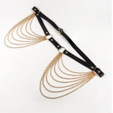 Maxbell Waist Belt with Chain Gothic Waistband for Disco Dancing for Men and Women Golden