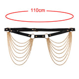 Maxbell Waist Belt with Chain Gothic Waistband for Disco Dancing for Men and Women Golden