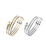 Maxbell Retro Snake Shape Bracelet Bangle Hip Hop Jewelry Collection for Biker Gold