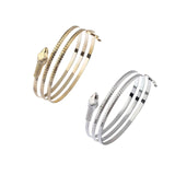 Maxbell Retro Snake Shape Bracelet Bangle Hip Hop Jewelry Collection for Biker Gold