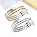 Maxbell Retro Snake Shape Bracelet Bangle Hip Hop Jewelry Collection for Biker Gold