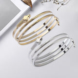 Maxbell Retro Snake Shape Bracelet Bangle Hip Hop Jewelry Collection for Biker Gold