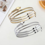 Maxbell Retro Snake Shape Bracelet Bangle Hip Hop Jewelry Collection for Biker Gold