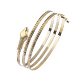 Maxbell Retro Snake Shape Bracelet Bangle Hip Hop Jewelry Collection for Biker Gold