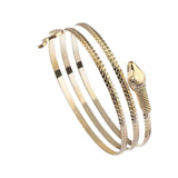 Maxbell Retro Snake Shape Bracelet Bangle Hip Hop Jewelry Collection for Biker Gold