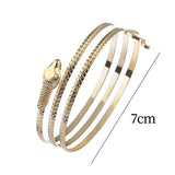 Maxbell Retro Snake Shape Bracelet Bangle Hip Hop Jewelry Collection for Biker Gold