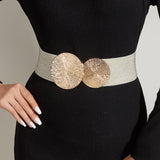 Maxbell Elastic Women Wide Belt Wide Wedding dress Belt Strechy Party Waistband Aureate