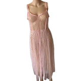 Maxbell Sheer Bikini Cover up Dress Swim Bathing Suit Dress for Night Wear XL Pink