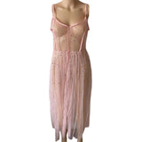 Maxbell Sheer Bikini Cover up Dress Swim Bathing Suit Dress for Night Wear XL Pink