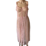 Maxbell Sheer Bikini Cover up Dress Swim Bathing Suit Dress for Night Wear XL Pink