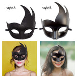 Maxbell Half Face Mask Cosplay Adults Halloween Flame Bend Mask for Fancy Dress style A