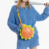 Maxbell Stylish Cheeseburger Shoulder Bag with 2 Pockets Hamburger Cross Body Bag