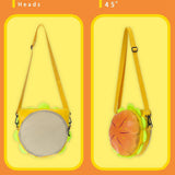 Maxbell Stylish Cheeseburger Shoulder Bag with 2 Pockets Hamburger Cross Body Bag