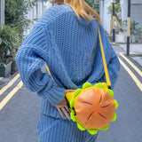 Maxbell Stylish Cheeseburger Shoulder Bag with 2 Pockets Hamburger Cross Body Bag