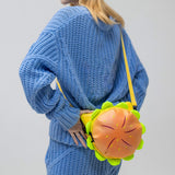 Maxbell Stylish Cheeseburger Shoulder Bag with 2 Pockets Hamburger Cross Body Bag