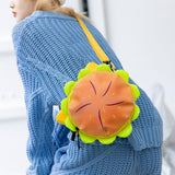 Maxbell Stylish Cheeseburger Shoulder Bag with 2 Pockets Hamburger Cross Body Bag