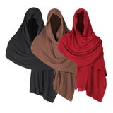 Maxbell Medieval Hooded Cloak Shoulder Cowl Adult Garment Cosplay Party Fancy Dress Black