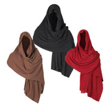 Maxbell Medieval Hooded Cloak Shoulder Cowl Adult Garment Cosplay Party Fancy Dress Black