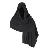 Maxbell Medieval Hooded Cloak Shoulder Cowl Adult Garment Cosplay Party Fancy Dress Black