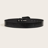 Maxbell Versatile Women Leather Belt Metal Pin Buckle 1.5inch Width Gothic Punk Belt