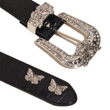 Maxbell Versatile Women Leather Belt Metal Pin Buckle 1.5inch Width Gothic Punk Belt