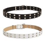 Maxbell Women Leather Belt Decorative Waistband Punk Waist Belt for Jean Pant Black