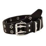 Maxbell Women Leather Belt Decorative Waistband Punk Waist Belt for Jean Pant Black