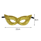 Maxbell Mardi Gras Masquerade Eye Mask Sequin Eyemask Carnival Halloween Photo Prop Aureate