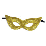 Maxbell Mardi Gras Masquerade Eye Mask Sequin Eyemask Carnival Halloween Photo Prop Aureate