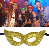 Maxbell Mardi Gras Masquerade Eye Mask Sequin Eyemask Carnival Halloween Photo Prop Aureate