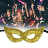 Maxbell Mardi Gras Masquerade Eye Mask Sequin Eyemask Carnival Halloween Photo Prop Aureate