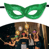 Maxbell Mardi Gras Masquerade Eye Mask Sequin Eyemask Carnival Halloween Photo Prop Green