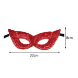 Maxbell Mardi Gras Masquerade Eye Mask Sequin Eyemask Carnival Halloween Photo Prop Red