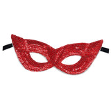 Maxbell Mardi Gras Masquerade Eye Mask Sequin Eyemask Carnival Halloween Photo Prop Red