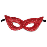 Maxbell Mardi Gras Masquerade Eye Mask Sequin Eyemask Carnival Halloween Photo Prop Red