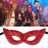 Maxbell Mardi Gras Masquerade Eye Mask Sequin Eyemask Carnival Halloween Photo Prop Red