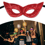 Maxbell Mardi Gras Masquerade Eye Mask Sequin Eyemask Carnival Halloween Photo Prop Red