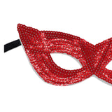 Maxbell Mardi Gras Masquerade Eye Mask Sequin Eyemask Carnival Halloween Photo Prop Red