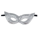 Maxbell Mardi Gras Masquerade Eye Mask Sequin Eyemask Carnival Halloween Photo Prop Argent