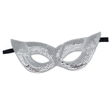 Maxbell Mardi Gras Masquerade Eye Mask Sequin Eyemask Carnival Halloween Photo Prop Argent