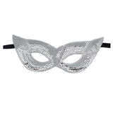 Maxbell Mardi Gras Masquerade Eye Mask Sequin Eyemask Carnival Halloween Photo Prop Argent