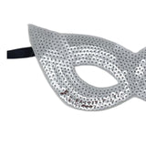 Maxbell Mardi Gras Masquerade Eye Mask Sequin Eyemask Carnival Halloween Photo Prop Argent