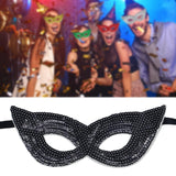 Maxbell Mardi Gras Masquerade Eye Mask Sequin Eyemask Carnival Halloween Photo Prop Black