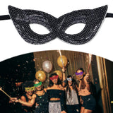 Maxbell Mardi Gras Masquerade Eye Mask Sequin Eyemask Carnival Halloween Photo Prop Black