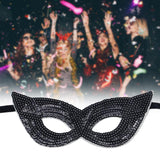 Maxbell Mardi Gras Masquerade Eye Mask Sequin Eyemask Carnival Halloween Photo Prop Black