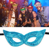 Maxbell Mardi Gras Masquerade Eye Mask Sequin Eyemask Carnival Halloween Photo Prop Blue