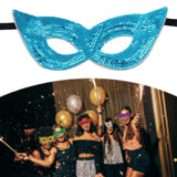 Maxbell Mardi Gras Masquerade Eye Mask Sequin Eyemask Carnival Halloween Photo Prop Blue