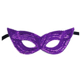 Maxbell Mardi Gras Masquerade Eye Mask Sequin Eyemask Carnival Halloween Photo Prop Violet