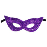 Maxbell Mardi Gras Masquerade Eye Mask Sequin Eyemask Carnival Halloween Photo Prop Violet