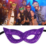 Maxbell Mardi Gras Masquerade Eye Mask Sequin Eyemask Carnival Halloween Photo Prop Violet